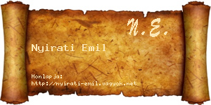 Nyirati Emil névjegykártya